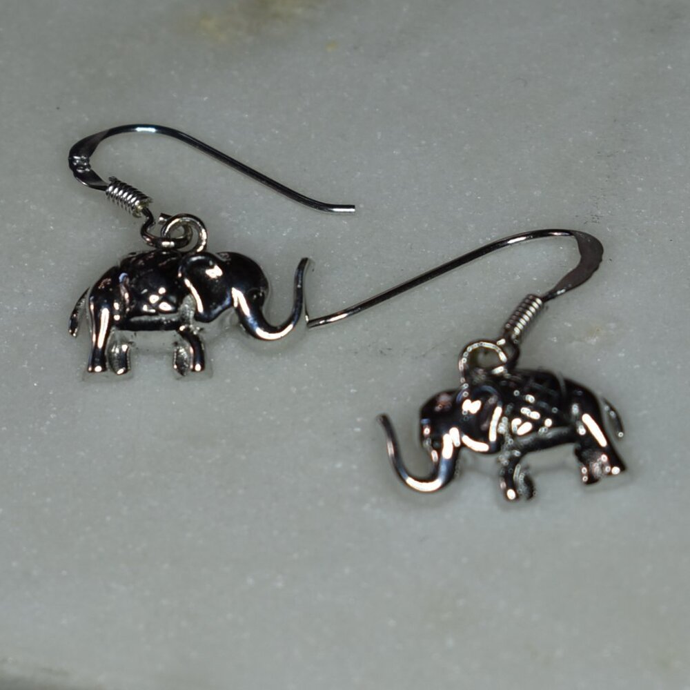 Elephant Silver Earrings